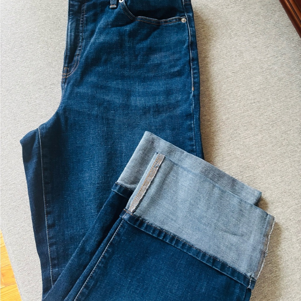 Banana Republic Dark Blue Straight cuffed Jeans